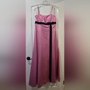 Alfred Angelo Elegant Gown, Pink with Black Bow Accent